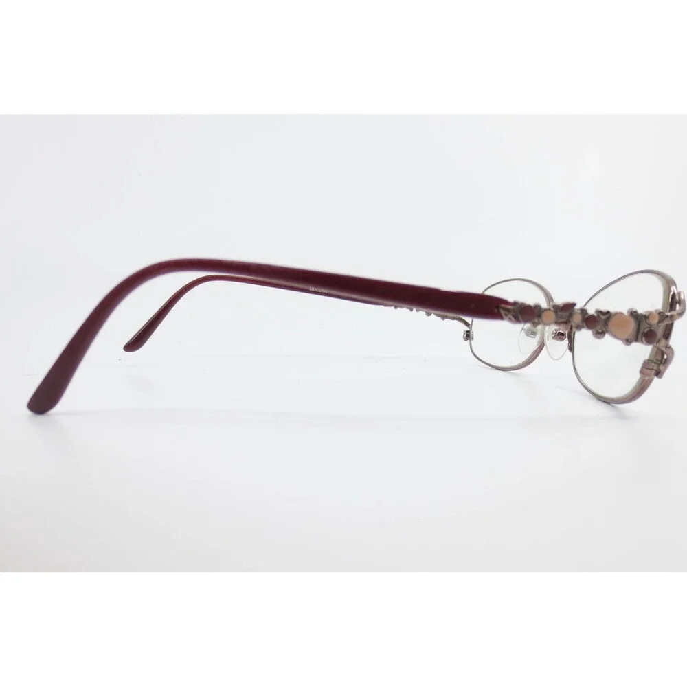 Bulova Manila Eyeglasses Light Brown Oval Frames Decorative Temples 53-17-135